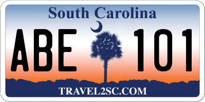 SC license plate ABE101