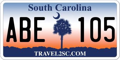 SC license plate ABE105