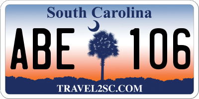 SC license plate ABE106