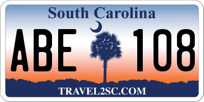 SC license plate ABE108