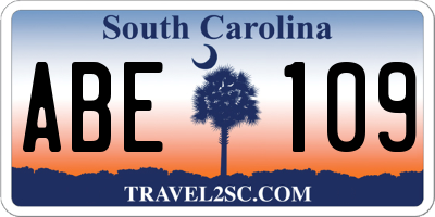 SC license plate ABE109