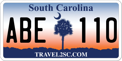 SC license plate ABE110