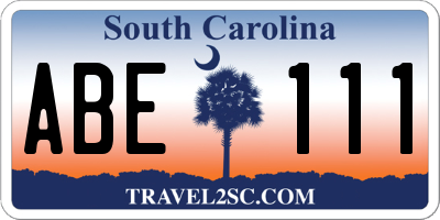 SC license plate ABE111