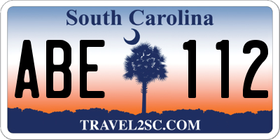SC license plate ABE112