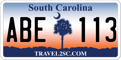 SC license plate ABE113