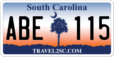 SC license plate ABE115