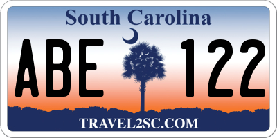 SC license plate ABE122