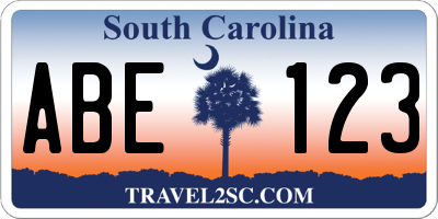 SC license plate ABE123