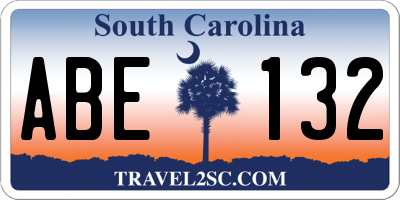 SC license plate ABE132