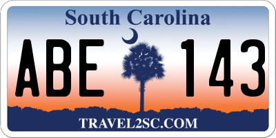 SC license plate ABE143
