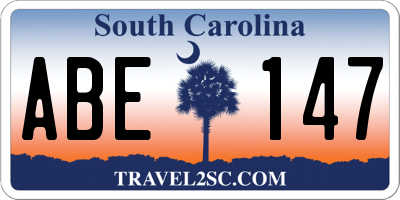 SC license plate ABE147