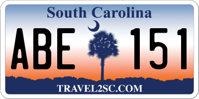 SC license plate ABE151