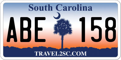 SC license plate ABE158