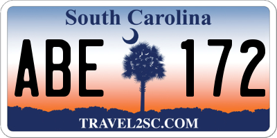 SC license plate ABE172