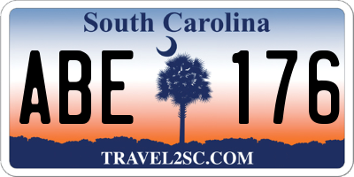 SC license plate ABE176