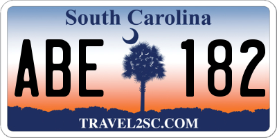 SC license plate ABE182