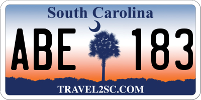 SC license plate ABE183