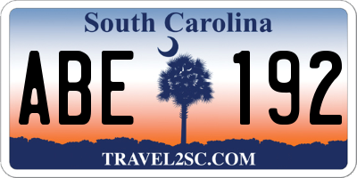 SC license plate ABE192