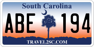 SC license plate ABE194