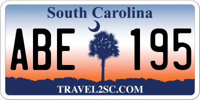 SC license plate ABE195