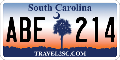 SC license plate ABE214