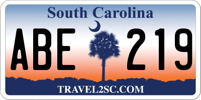 SC license plate ABE219