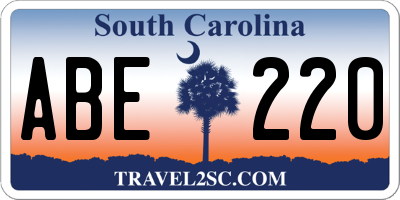SC license plate ABE220