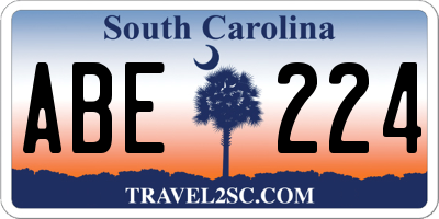SC license plate ABE224