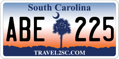 SC license plate ABE225