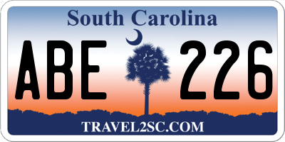 SC license plate ABE226