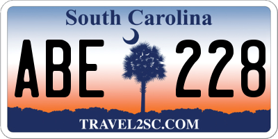 SC license plate ABE228