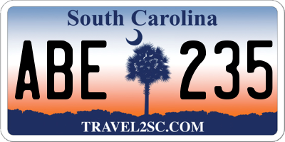 SC license plate ABE235