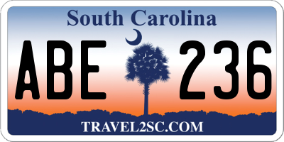 SC license plate ABE236