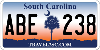 SC license plate ABE238