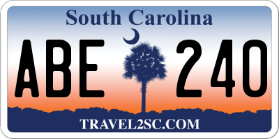 SC license plate ABE240