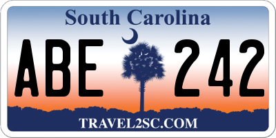 SC license plate ABE242