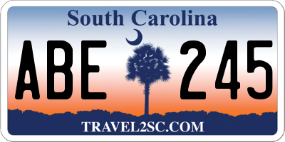 SC license plate ABE245