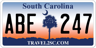 SC license plate ABE247