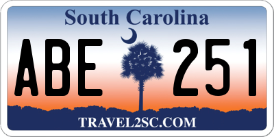 SC license plate ABE251