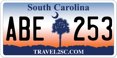 SC license plate ABE253