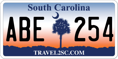 SC license plate ABE254
