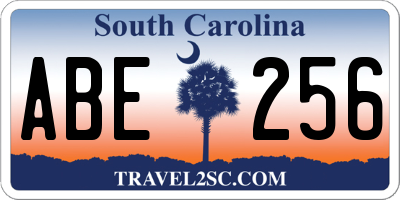 SC license plate ABE256