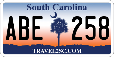 SC license plate ABE258