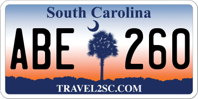 SC license plate ABE260