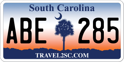 SC license plate ABE285