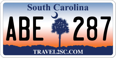 SC license plate ABE287