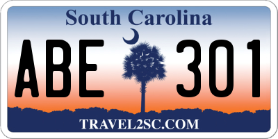 SC license plate ABE301