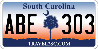 SC license plate ABE303