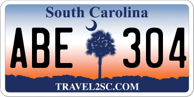 SC license plate ABE304