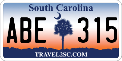 SC license plate ABE315